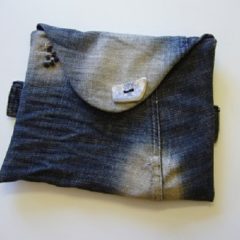 Upcycled denim clutch bag at The Sewing Room