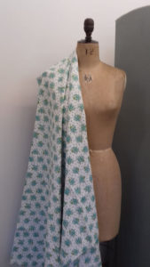 Aqua Green and White Cotton code RE1 at The Sewing Room Malvern